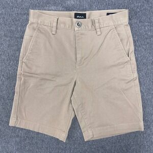 RVCA Week-Day Stretch Brown Chino Shorts Casual Everyday Khaki Boy's Size 27‎
